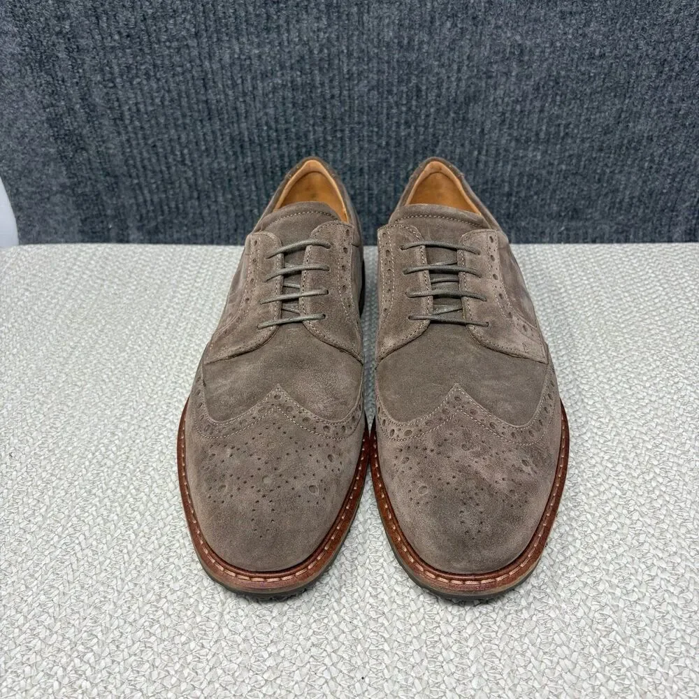 NEW Ecco Vitrus I Wingtip Derby Oxford Dress Shoes Brown Suede Mens 9 US 43 EU